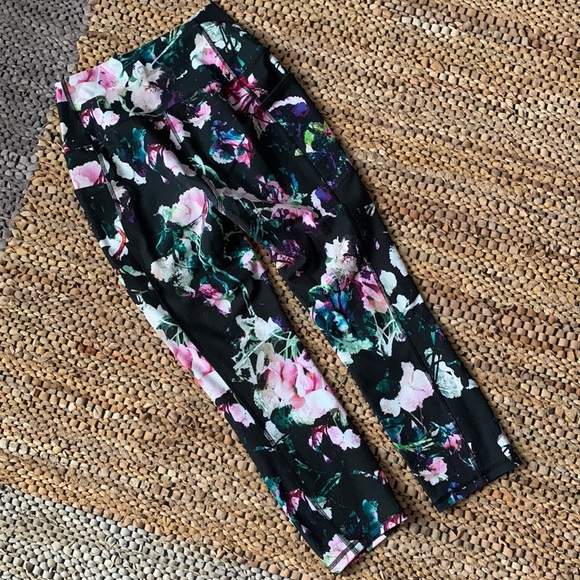 3for30!! ✨ RBX Floral Print High Waist Black Athletic Pants - Picture 5 of 8